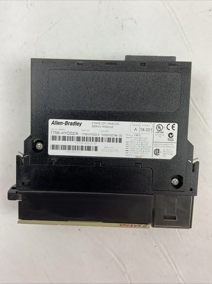 ALLEN BRADLEY 1756-HYD02 SER A F/W REV 18.001 2 AXIS LDT /  ANALOG SEVO MODULE