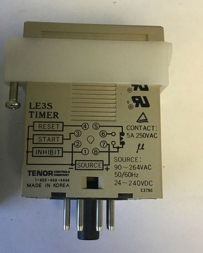 TENOR LE3S TIMER 5A 250VAC 50/60HZ 240VDC