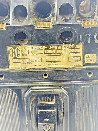 ITE - CF2-B020 - FUSED CIRCUIT BREAKER -20 A, 800 VAC/ 250 VDC, 2 POLE, ETC TYPE