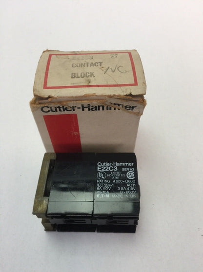 CUTLER HAMMER E22C3 CONTACT BLOCK