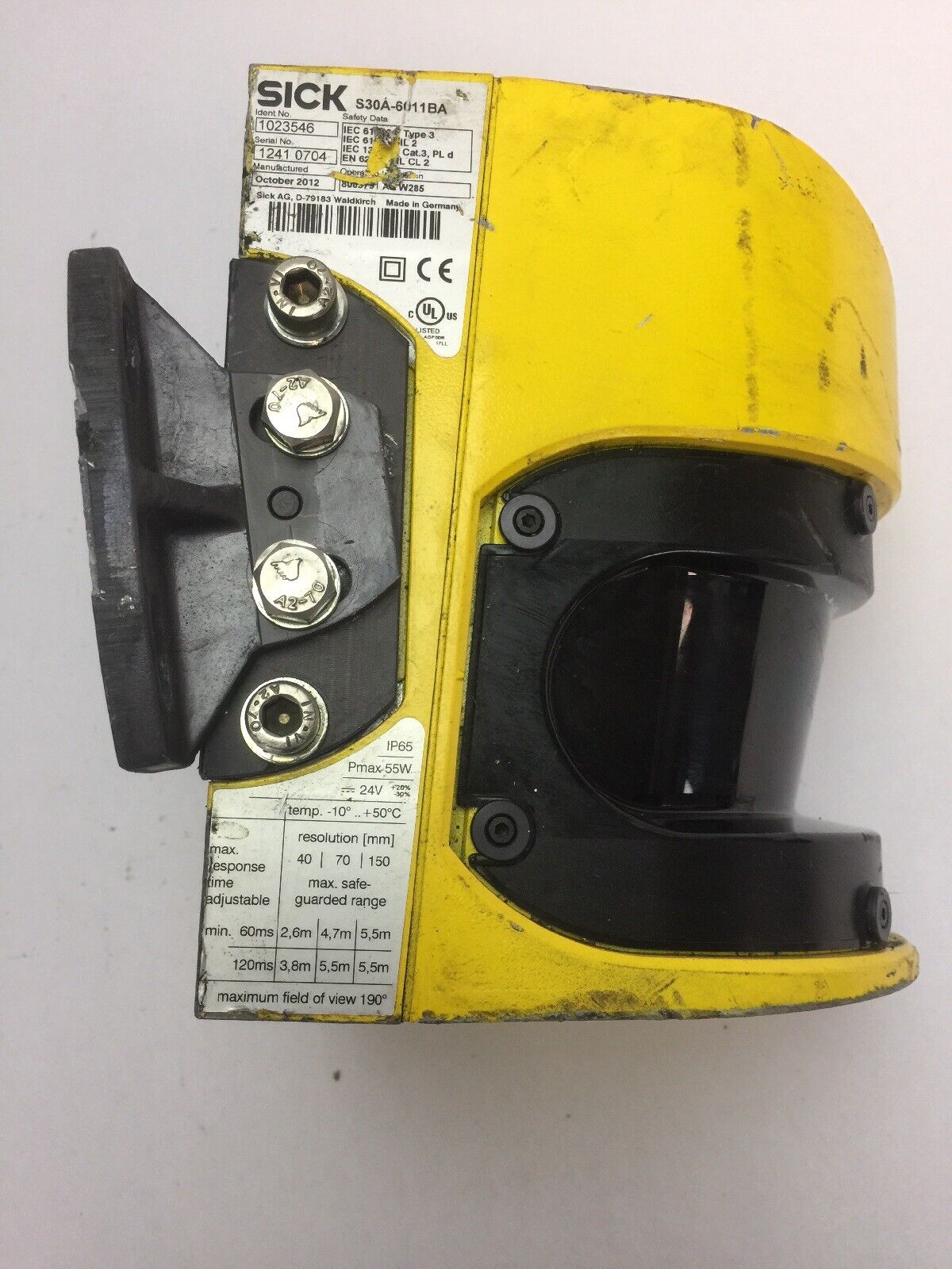 SICK S30A-6011BA SAFETY LASER SCANNER IP65 55W 24VDC S30A-XXXXBA I/O MODULE