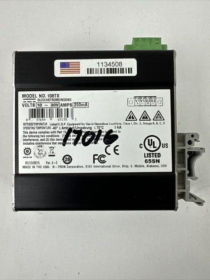 N-TRON 108TX ETHERNET SWITCH 10-30VDC 250mA