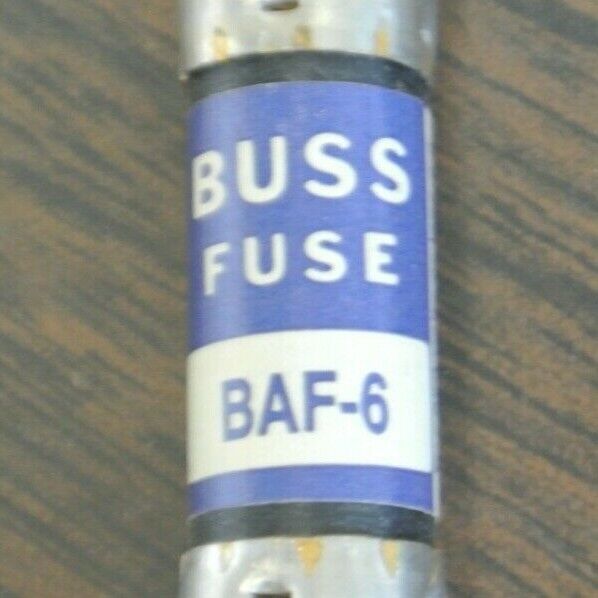 BOX of 10 / BUSS ~ BUSSMANN BAF-6 FUSE / 6A / 250V / NEW SURPLUS / BAF 6