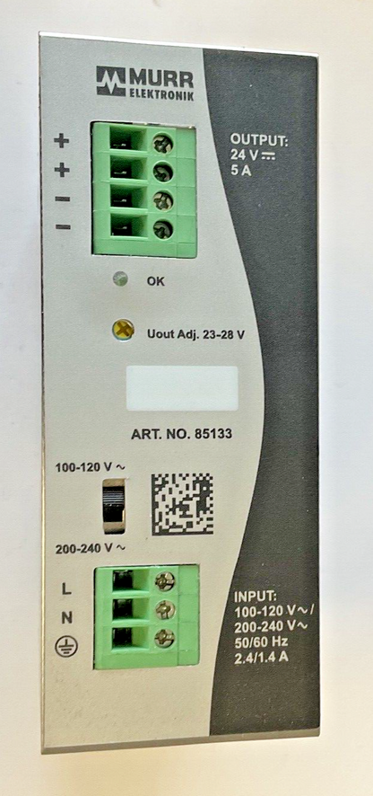 MURR ELEKTRONIK ECO-RAIL-2 5-100-240/24 SWITCH MODE POWER SUPPLY 240VAC 2.4/1.4A