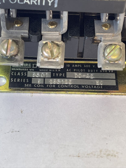 Square D 8501 DO-42 New A.C. Magnetic Relay Open Type Series B