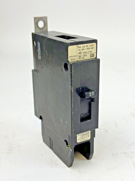 WESTINGHOUSE - GB1020 - BOLT-ON CIRCUIT BREAKER - 1 POLE/120VAC/20A - NEW