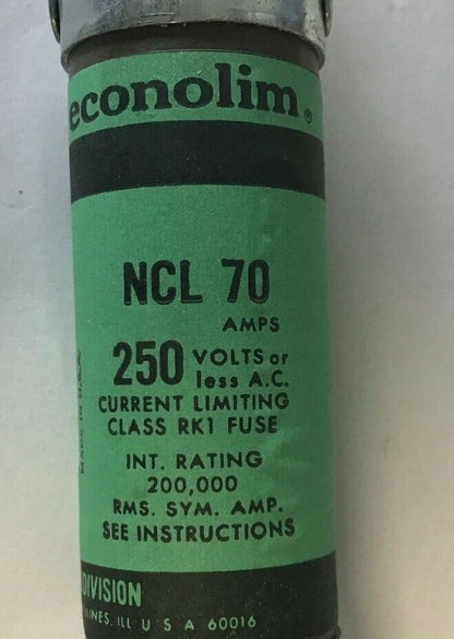 ECONOMY NCLR 70  CURRENT LIMITING RK1 FUSE 70A NCL70***LOTOF5***