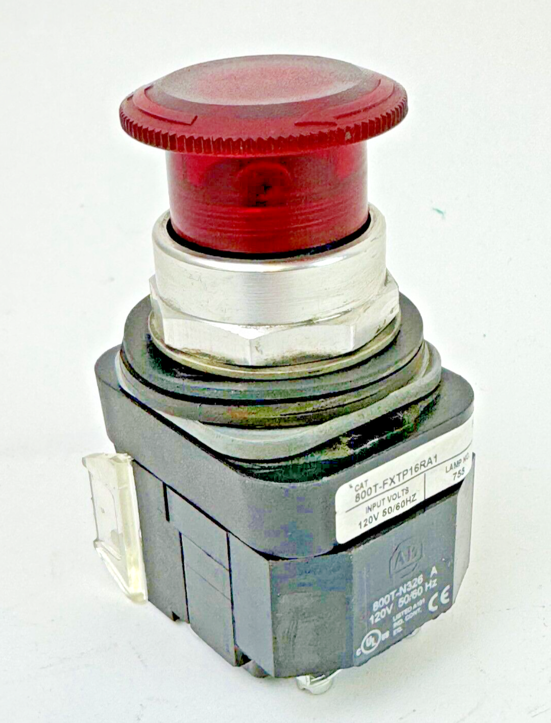 ALLEN-BRADLEY - 800T-FXTP16RA1 SER. T -RED MUSHROOM PUSH/PULL BUTTON W/ 800T-XA1