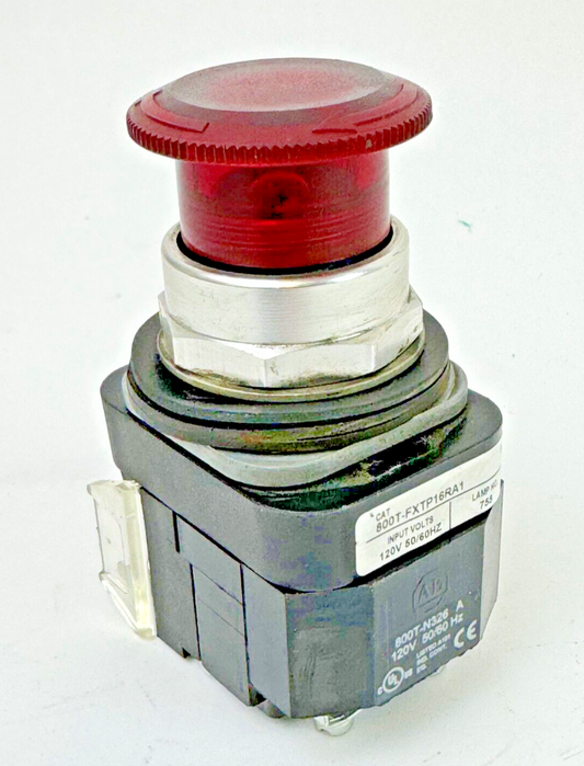 ALLEN-BRADLEY - 800T-FXTP16RA1 SER. T -RED MUSHROOM PUSH/PULL BUTTON W/ 800T-XA1