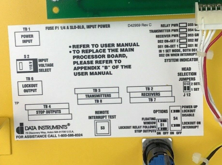 DATA INSTUMENTS/HONEYWELL 3LC-BXWQDH DETECTOR 3 LIGHT CURTAIN CONTROLLER