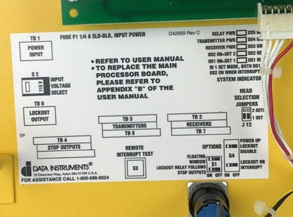 DATA INSTUMENTS/HONEYWELL 3LC-BXWQDH DETECTOR 3 LIGHT CURTAIN CONTROLLER