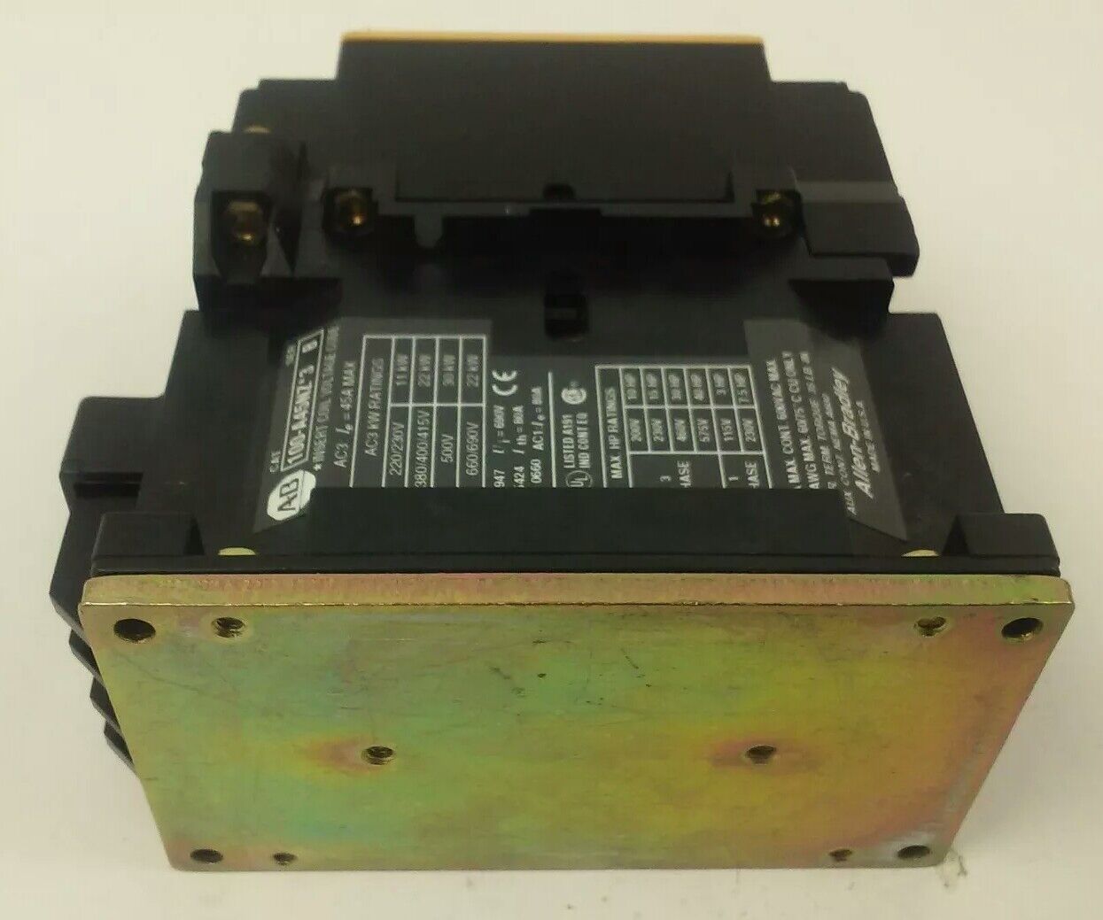 ALLEN BRADLEY 100-A45NZ*3 SER. B, CONTACTOR, 3PH, 600V, 45A, 40HP, 660/690V 22kW