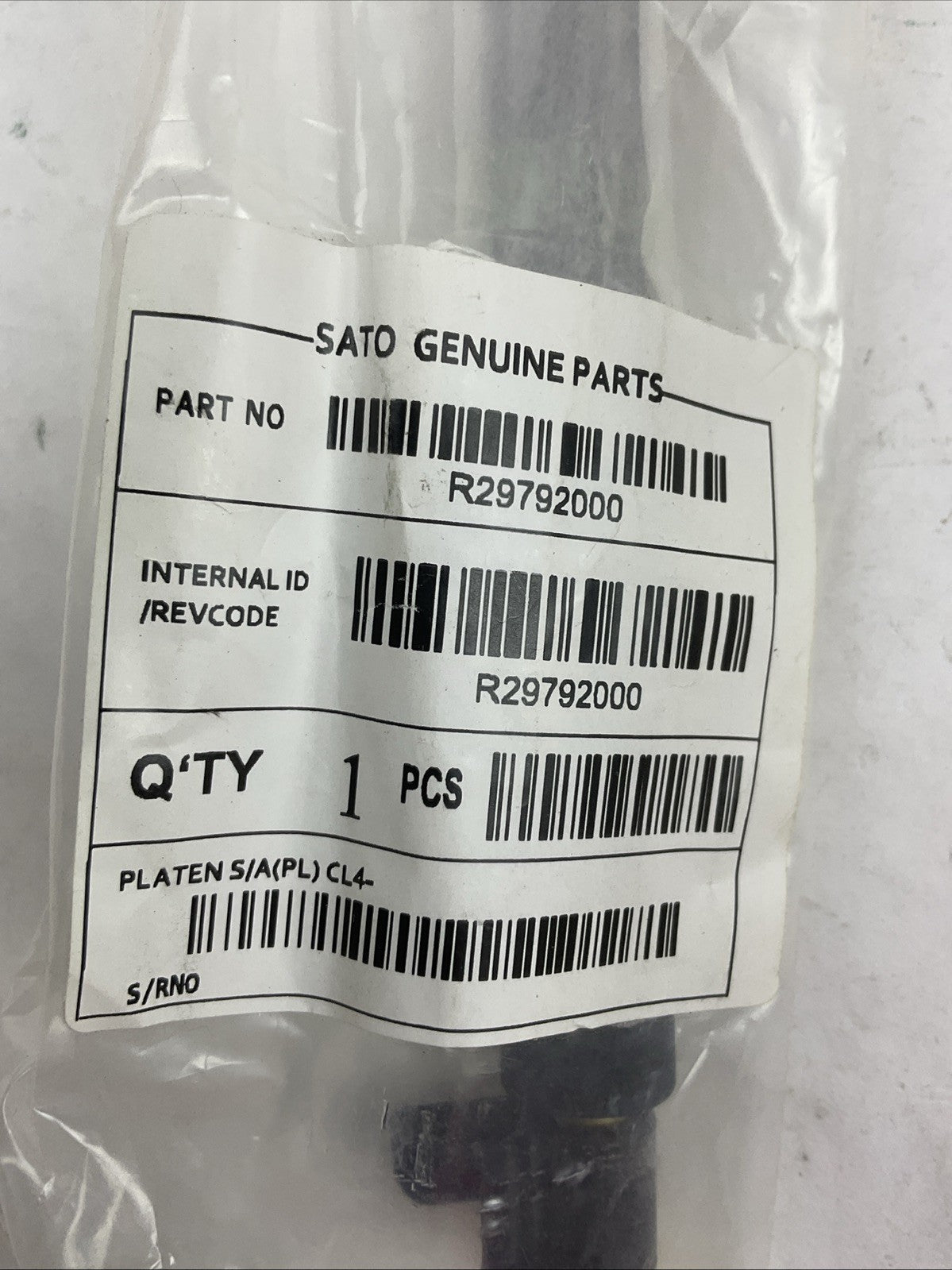 SATO GENUINE PARTS R29792000 PLATEN ROLLER