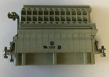 HARTING HS12 "FEMALE" 16A 380V / HAN E AV TERMINAL BLOCK CONNECTOR 600V