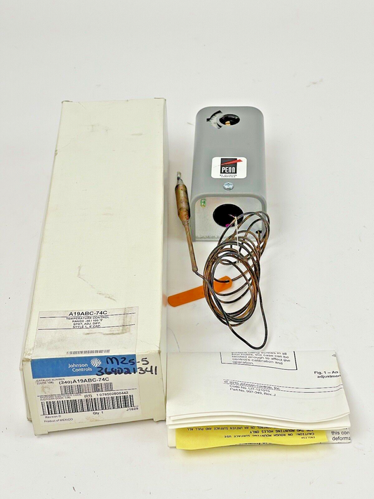 JOHNSON CONTROLS - A19ABC-74C - REMOTE BULB TEMPERATURE CONTROL -30/ 100°F