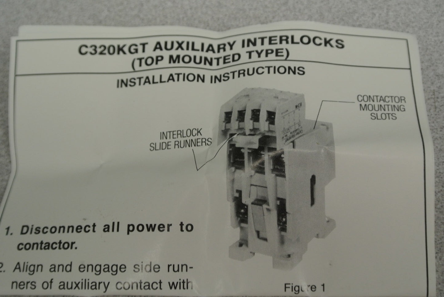 CUTLER-HAMMER C320KGT2 TOP-MOUNT AUXILIARY CONTACT / 1 N.C. / NEW SURPLUS