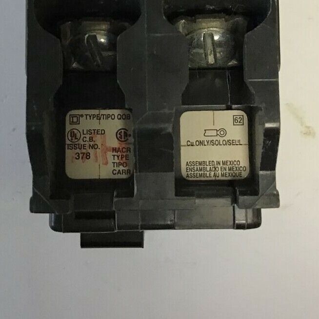 SQUARE D QOB2105237 CIRCUIT BREAKER 10A 120/240VAC 2POLE