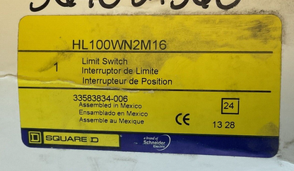 SQUARE D HL100WN2M16 LIMIT SWITCH SER.F TYPE L