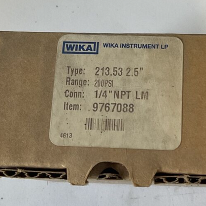 WIKA 213.53 GAUGE 2.5" 1/4NPT 200PSI LM