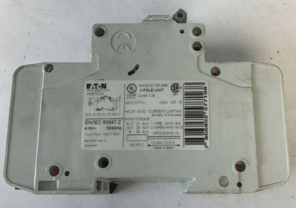 EATON WMZT3D03 CIRCUIT BREAKER 3A 480Y/277VAC 10KA 3 POLE 50/60HZ