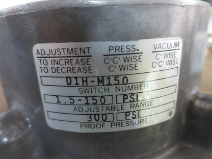 BARKSDALE D1H-M150 PRESSURE SWITCH - 10A, 1.5-150psi - NEW SURPLUS