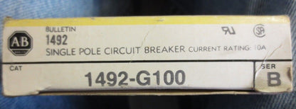ALLEN-BRADLEY 1492-G100 Ser. B - SINGLE POLE CIRCUIT BREAKER - 10A - NEW SURPLUS