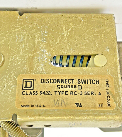 SQUARE - D RC-3 SER. A - DISCONNECT SWITCH