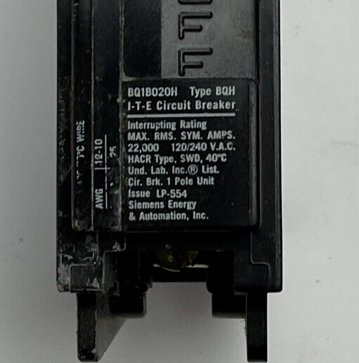 ITE BQ1B020H CIRCUIT  20AMP 120/240VAC  TYPE BQH*****LOTOF12****