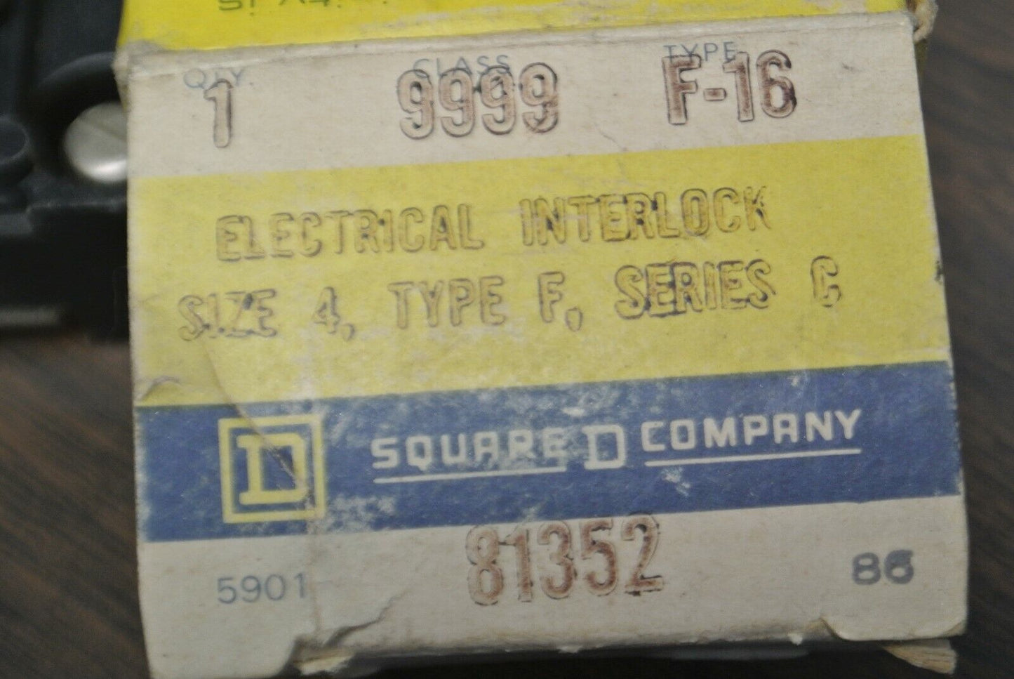SQUARE D / 9999 F-16 / ELECTRICAL INTERLOCK / SIZE 4 / TYPE F / NEW SURPLUS