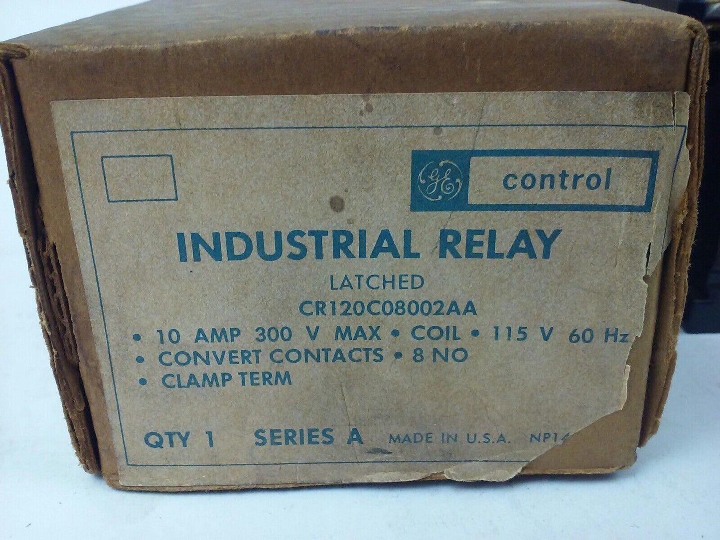 GENERAL ELECTRIC CR120C08002AA SER. A, OVERLOAD RELAY, 300V, 115V COIL,10A,CR120