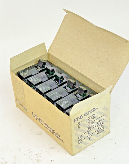 ITE / SIEMENS *BOX OF 6* - Q140 - 40A/1 POLE/240 VAC/TYPE QP/EQ FRAME/-NEW