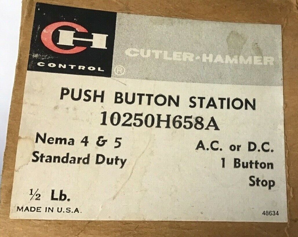 CUTLER HAMMER 10250H658A PUSH BUTTON STATION NEMA4&5 STANDARD DUTY 600V