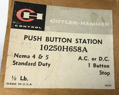 CUTLER HAMMER 10250H658A PUSH BUTTON STATION NEMA4&5 STANDARD DUTY 600V