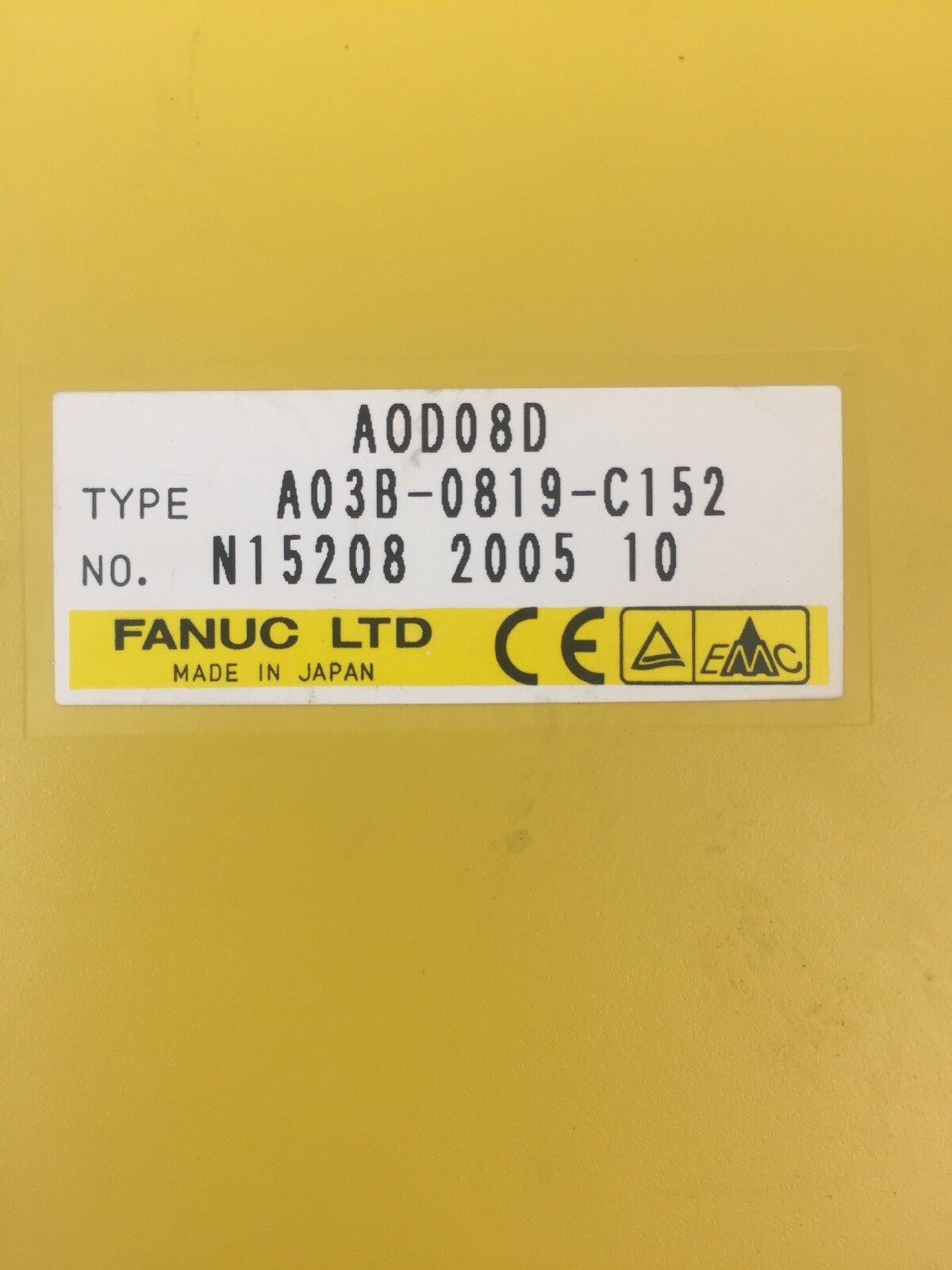 FANUC A03B-0819-C152 / A0D08D RELAY OUTPUT MODULE