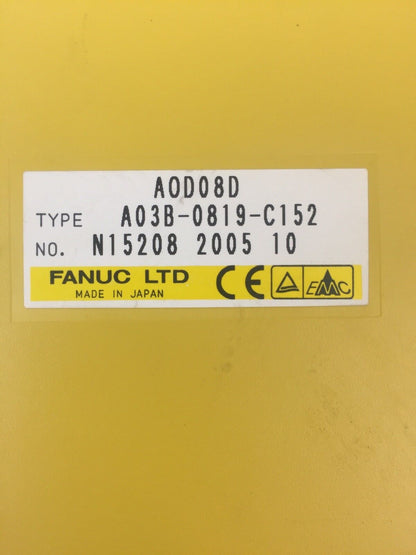 FANUC A03B-0819-C152 / A0D08D RELAY OUTPUT MODULE