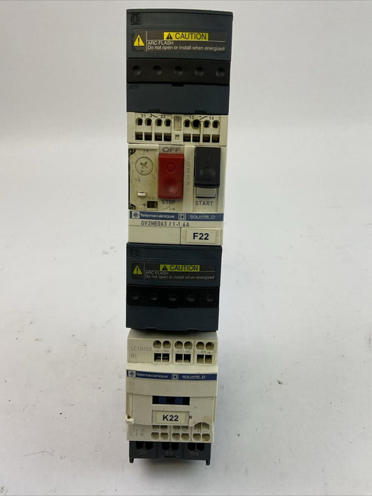 SCHNEIDER GV2ME063/1-16A CIRCUIT BREAKER LC1D123BL CONTACTOR COIL 24VDC LAD341