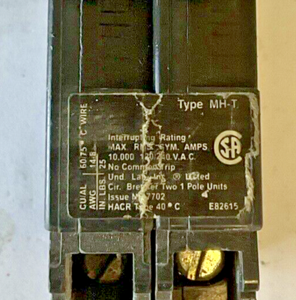 MURRAY MP1515N CIRCUIT BREAKER 120/240VAC 15A TYPE MH-T