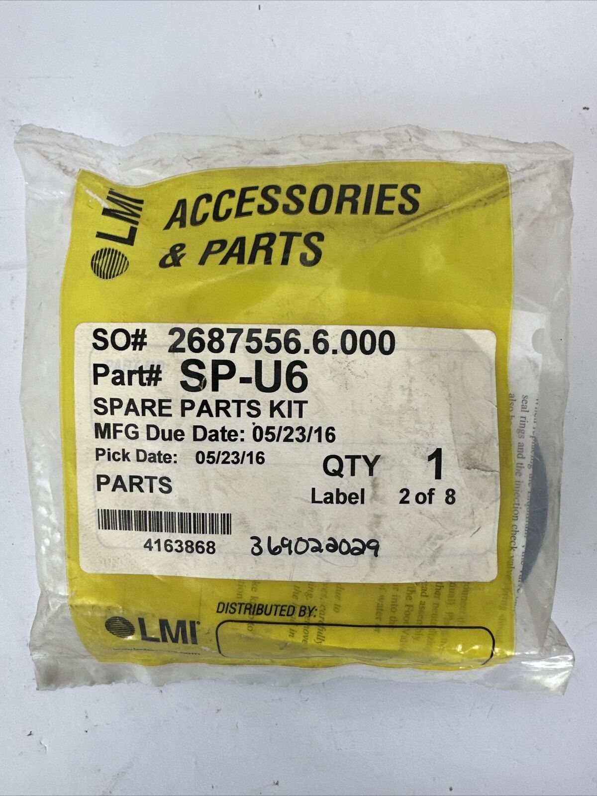 LMI SP-U6 SPARE PARTS KIT