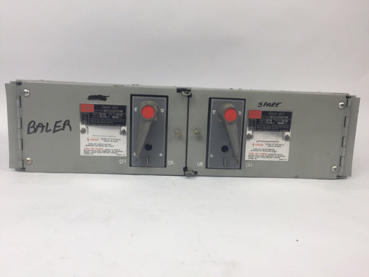 FPE QMQB3336R FUSIBLE TWIN PANELBOARD SWITCH 600VAC 30A 3 POLE