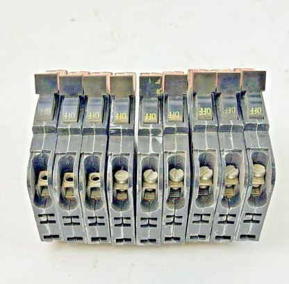 FPE *LOT OF 9* - 050 / NC150 - STAB-LOK BREAKERS - 1 POLE/240VAC/50A-3 NO SCREWS