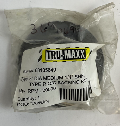 TRU-MAXX 68135649 DISC BACKING PAD 3" RPM20000***LOTOF8***