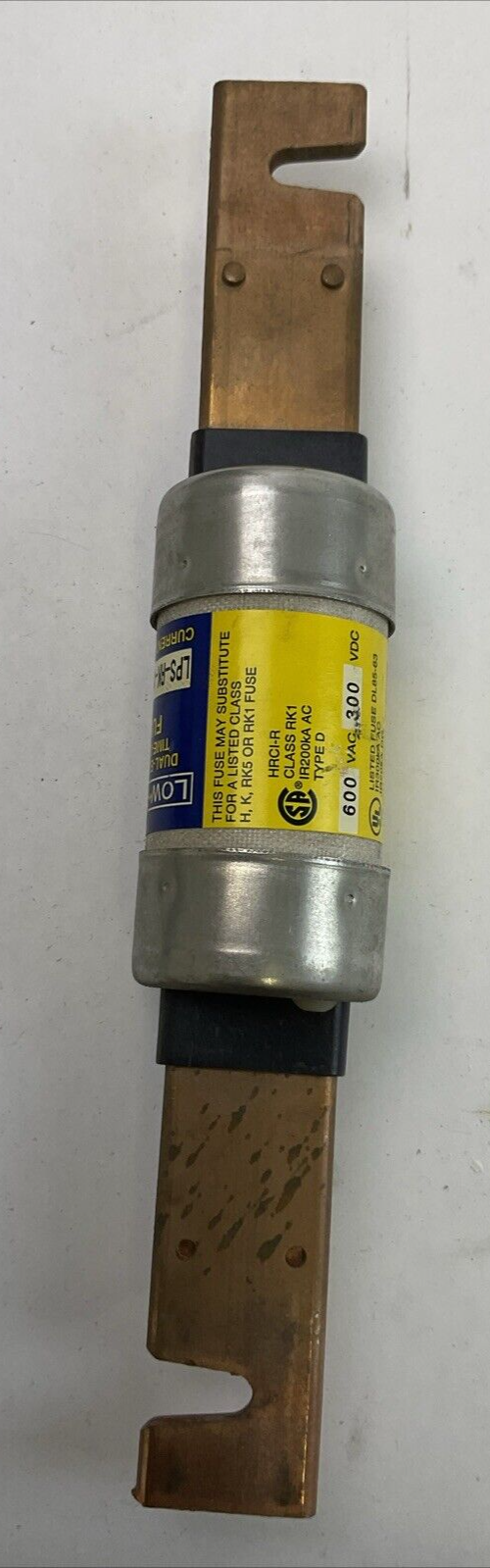 BUSSMANN LPS-RK-150SP LOW-PEAK DUAL-ELEMENT TIME DELAY FUSE 600VAC 300VDC 150AMP