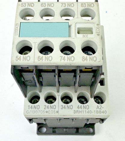 SIEMENS - 3RH1140-1BB40 - CONTACTOR & SIEMENS - 3RH1911-1GA40 - AUXILIARY BLOCK