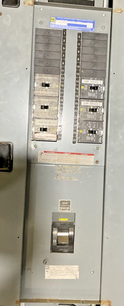 SQUARE D MH62WP SER.E2 TYPE3R 400A 3POLE MAIN 70A(4)&100A(2) LAL36400MB BREAKER