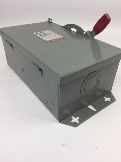 WESTINGHOUSE HUN262 HEAVY DUTY SAFETY SWITCH 600 VAC 60 AMP