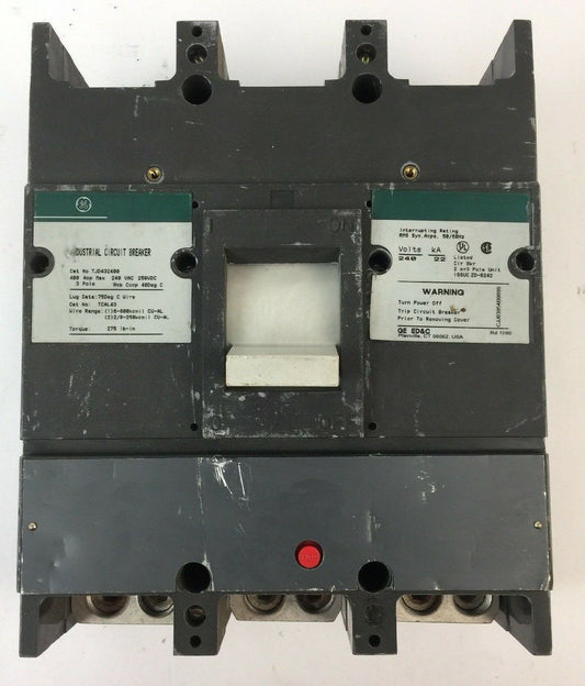 GE TJD432400 INDUSTRIAL CIRCUIT BREAKER 400AMP 240VAC 250VDC 3 POLE 240V 22kA