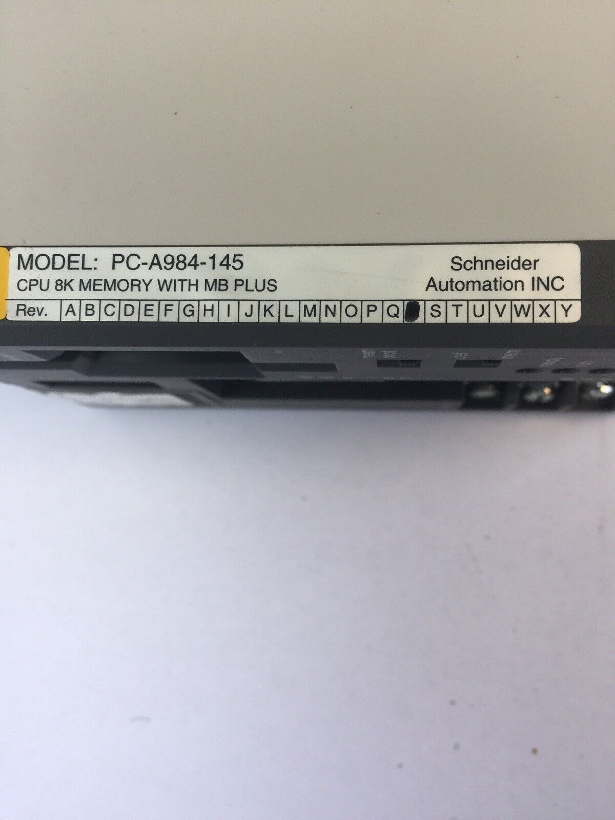 MODICON PC-A984-145 COMP 984 CPU 8K MEM 1XMB MB+ MBPLUS MODBUS 24VDC MODULE REV