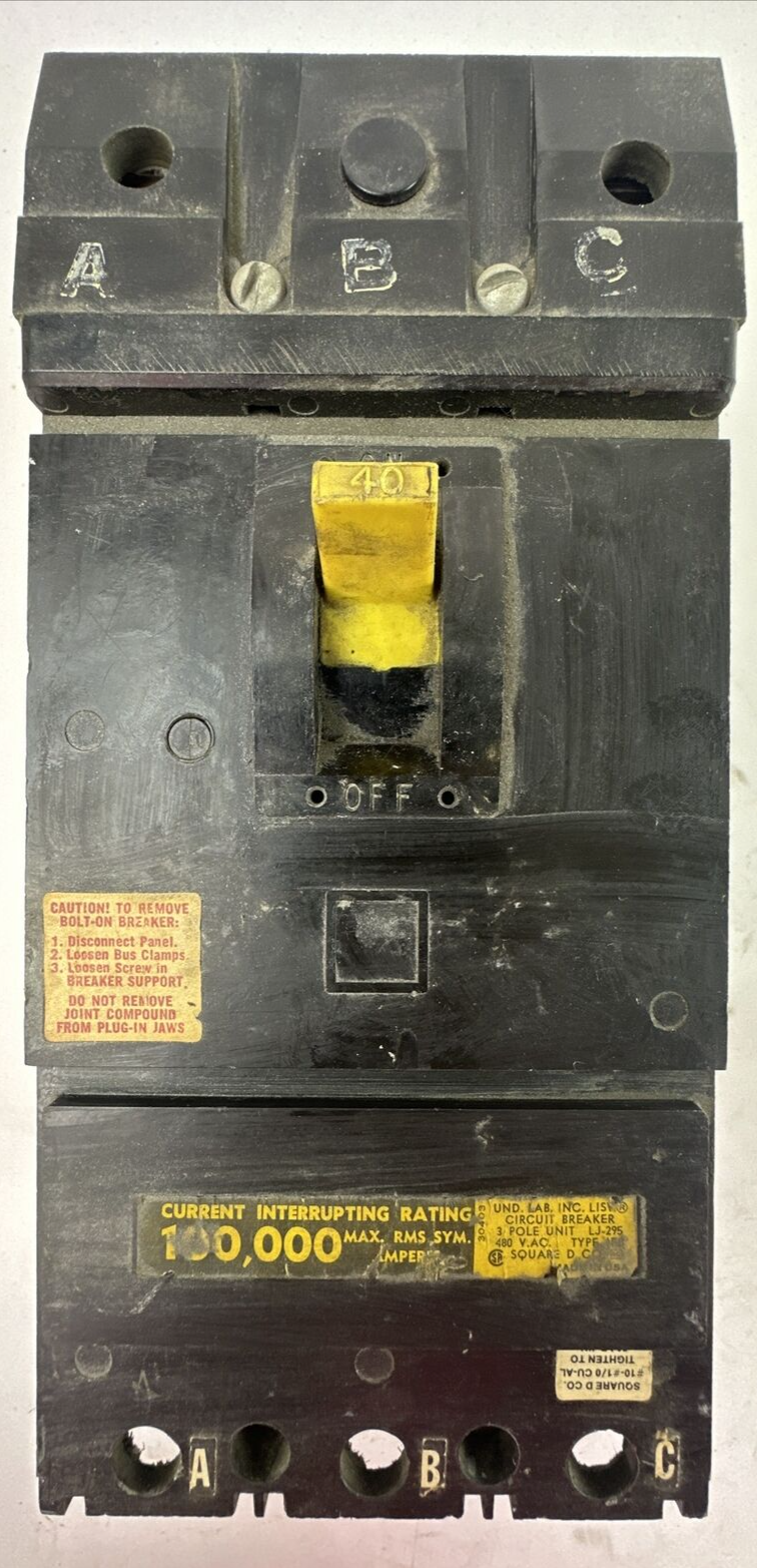 SQUARE D IFB-34040S 3P 40A 480VAC CIRCUIT BREAKER