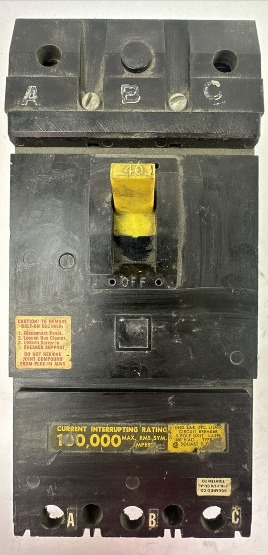 SQUARE D IFB-34040S 3P 40A 480VAC CIRCUIT BREAKER