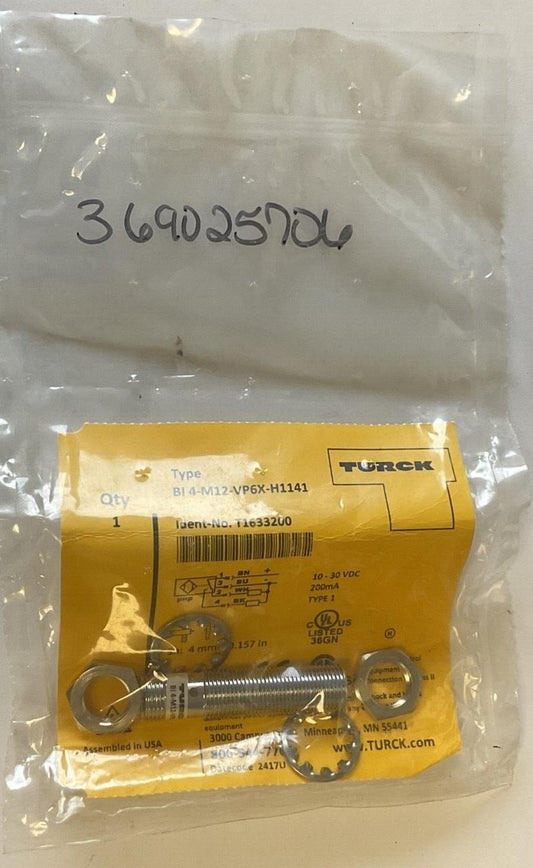 TURCK BI4-M12-VP6X-H1141 PROXIMITY SENSOR 10-30VDC 200MA 4MM